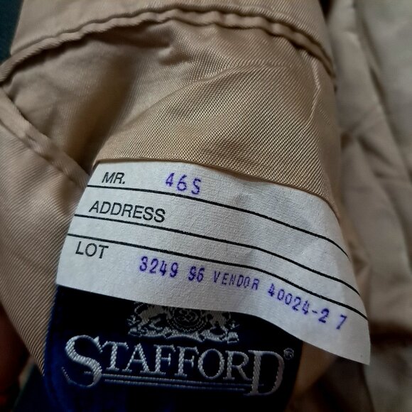 Stafford Men's 46S Hunter Green Gold Blazer Jacket Sport Coat 46 SHORT Christmas - Picture 11 of 11